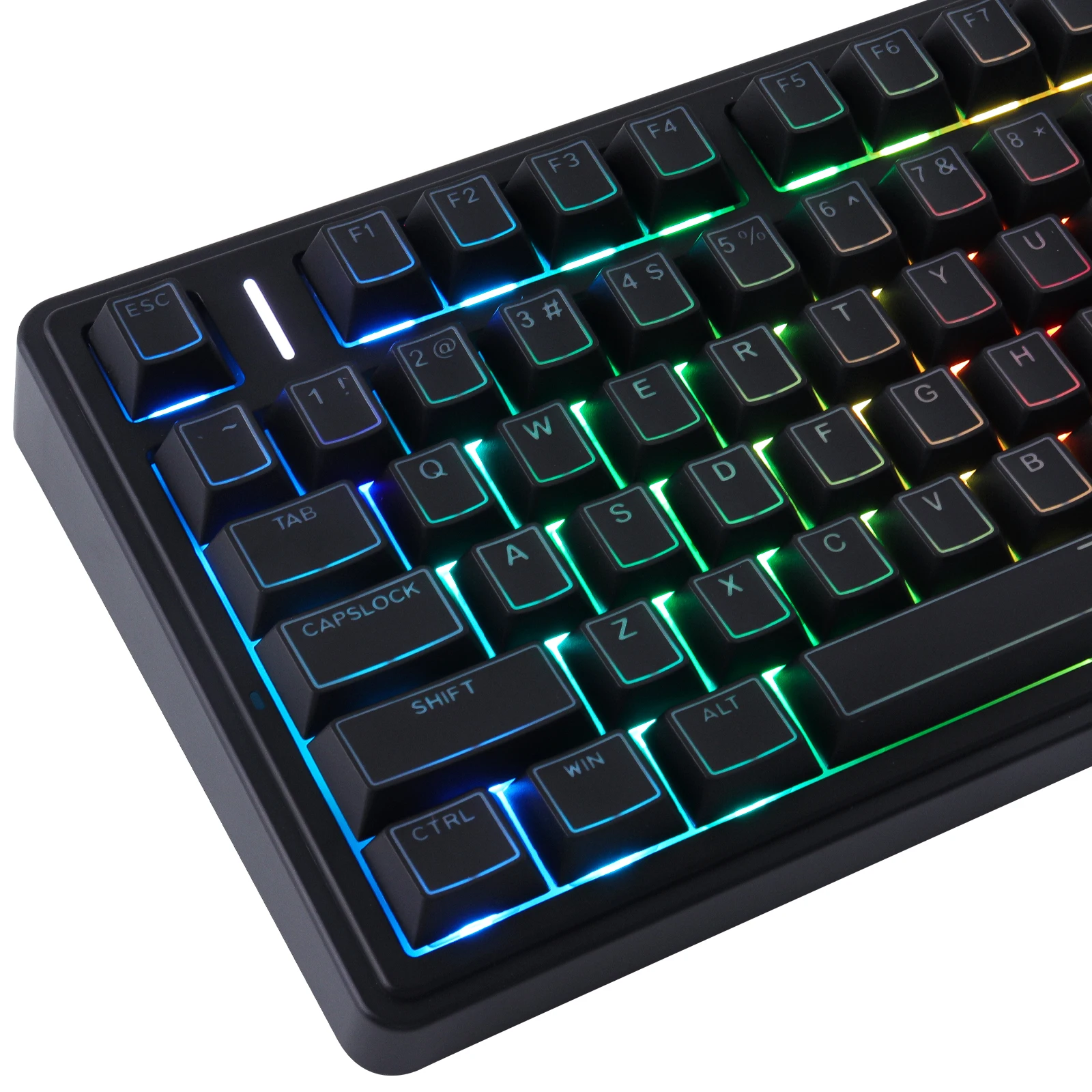 

142-клавишные колпачки для клавиш Black Light Prism PBT, сублимированные и полупрозрачные колпачки для клавиш с боковой гравировкой Cherry Profile