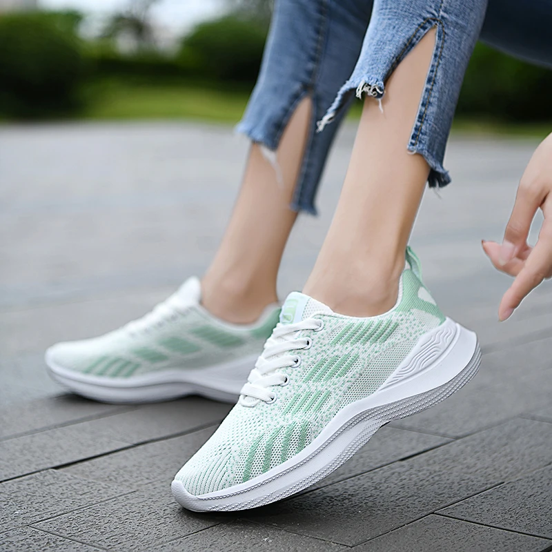 Zapatillas de deporte transpirables para mujer, zapatos deportivos informales para correr, zapatillas ligeras de malla para entrenamiento y caminar