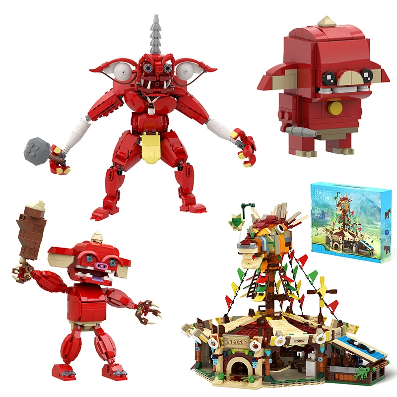 MOC Red Monster Bokoblins Building Blocks Set for Zeldaed Stables Kit Animal Monsters Scout Action Figures Bricks Toy Gifts