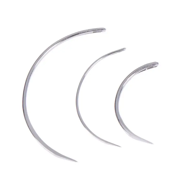 6/10 Stück chirurgisches Nahtwerkzeug, langlebiges Metall, 1/2-Ecknadel, Doppel-Augenlid, wissenschaftliches DIY-Zubehör – Detail 5