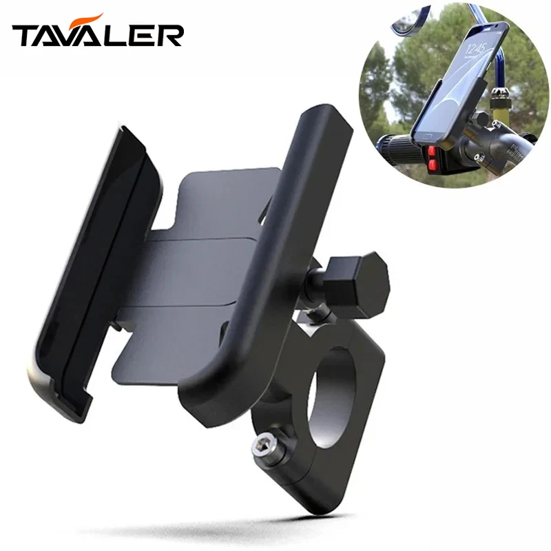 Motorcycle Bicycle Phone Holder GPS Bracket Cellphone Stand Mirror Handlebar Mount Compatible For Smartphone Between 3.0 to 6.5\