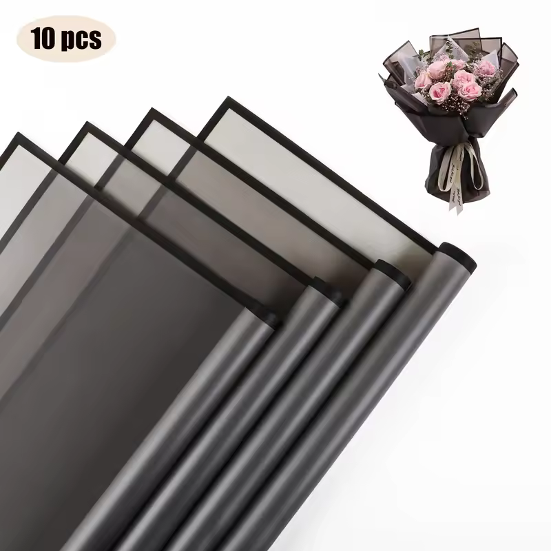10 Sheets Flower Wrapping Paper with Golden Edges, Waterproof Bouquet Packaging - Ideal for DIY Weddings & Birthdays - Image 8