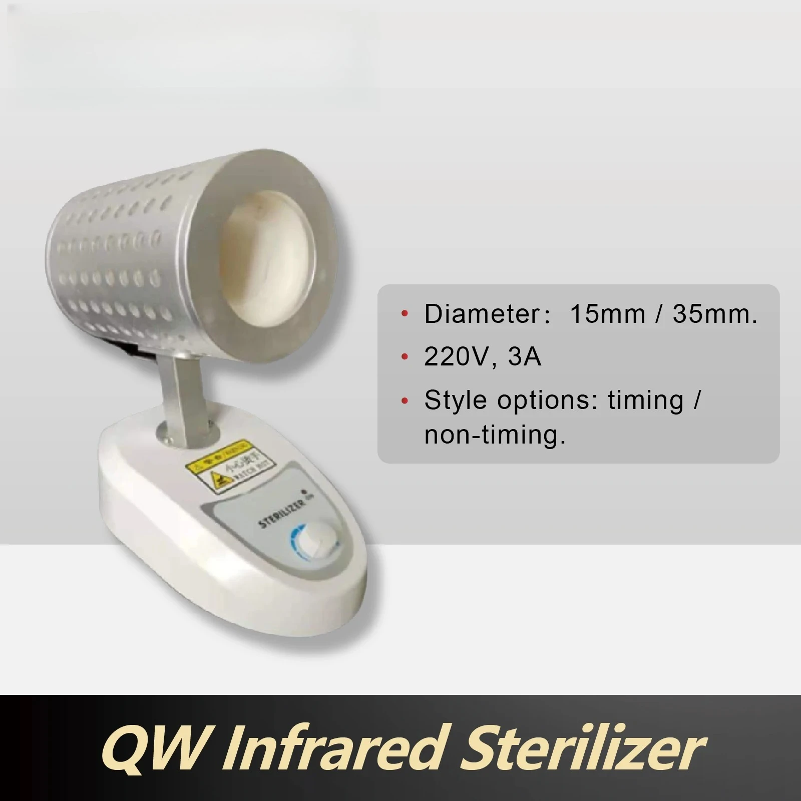 QW-MJ-15 Lab Infrared Sterilizer High Temp 825°C Flameless Disinfection Tool Inoculating Loop & Needle Sterilizer