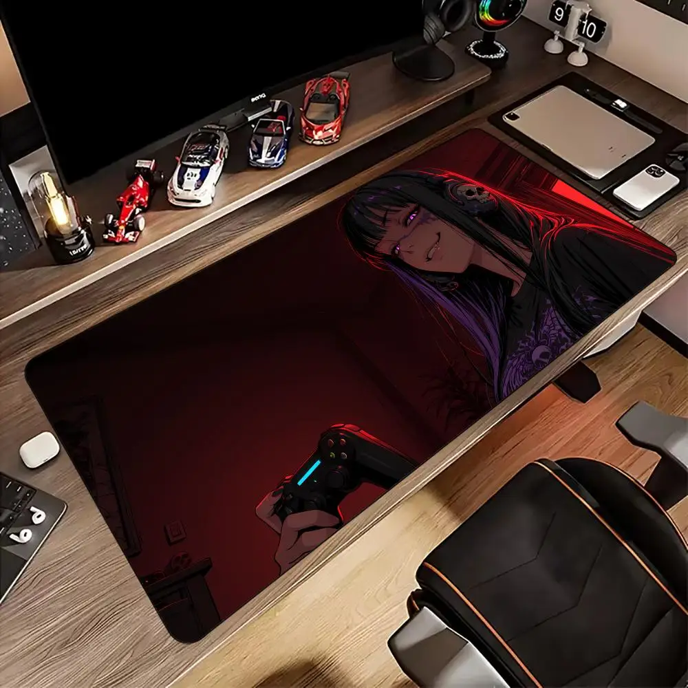 

Dark-themed e-sports girl anime Mouse Pad Desk Mat gaming mats Non-Slip Rubber base pc accessories Keyboard Extended mouse pads