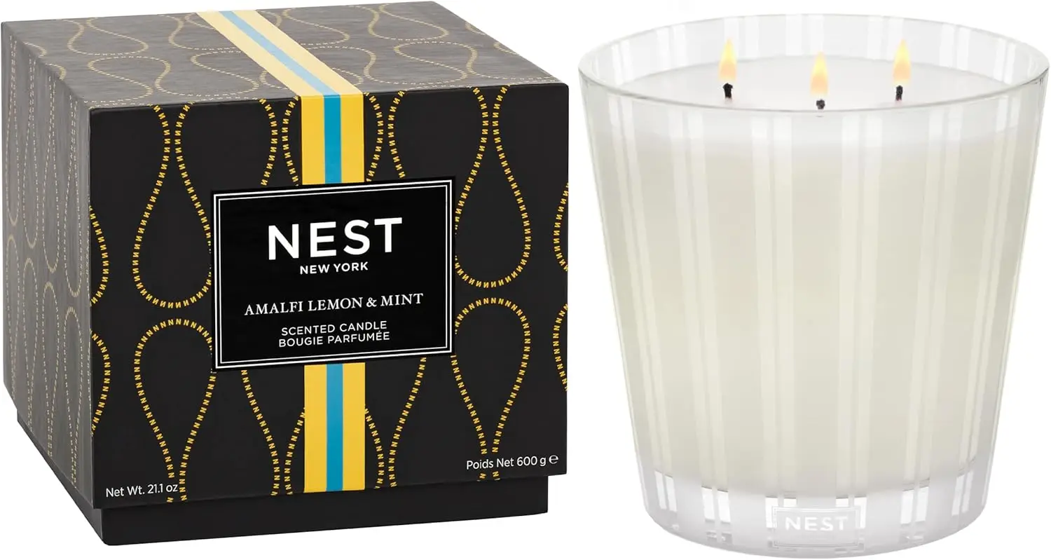 Amalfi Lemon & Mint Scented 3-Wick Candle