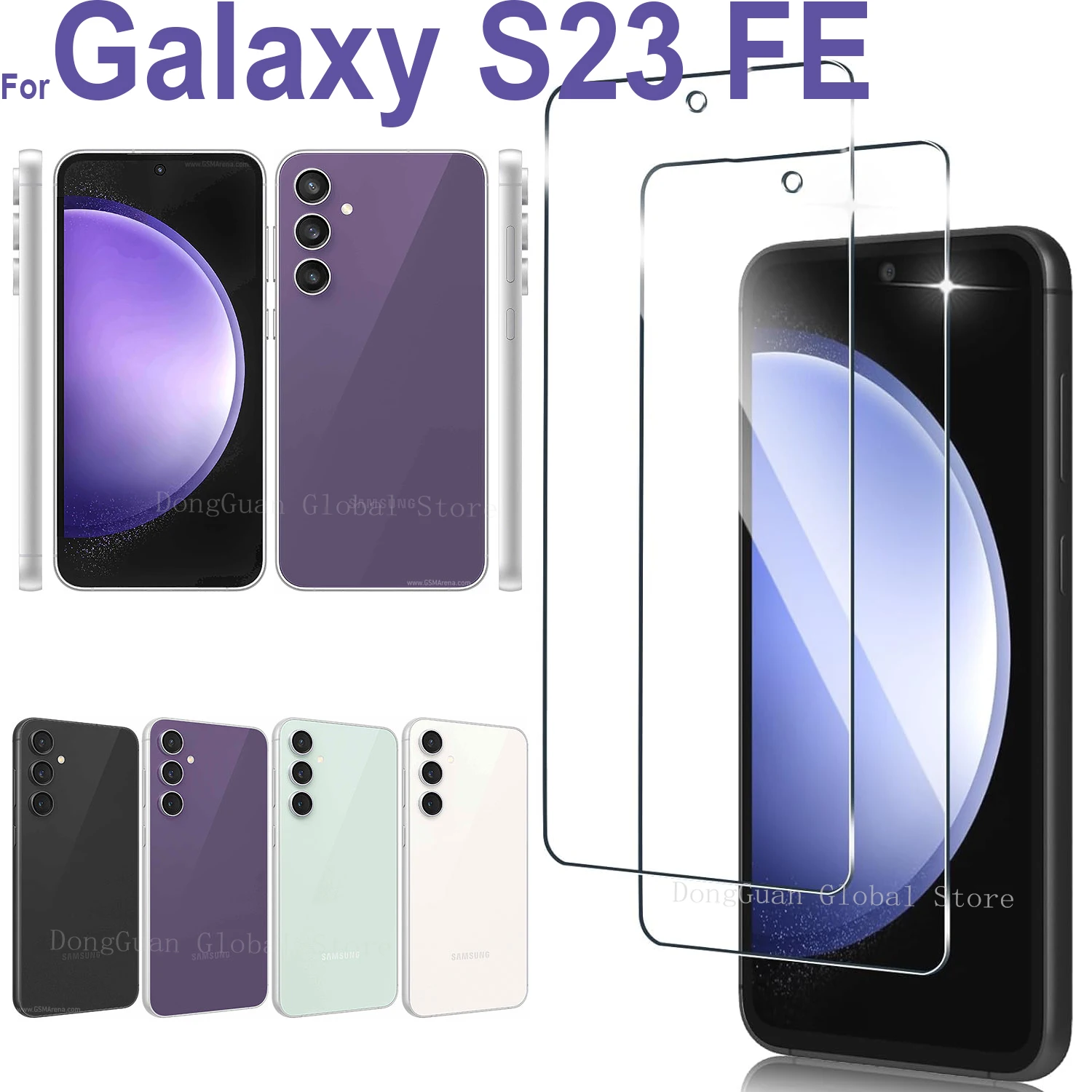 Screen Protector For Samsung Galaxy S23 FE Tempered Glass 6.4" No Bubbles 9H Hardness HD 1/2/3/4