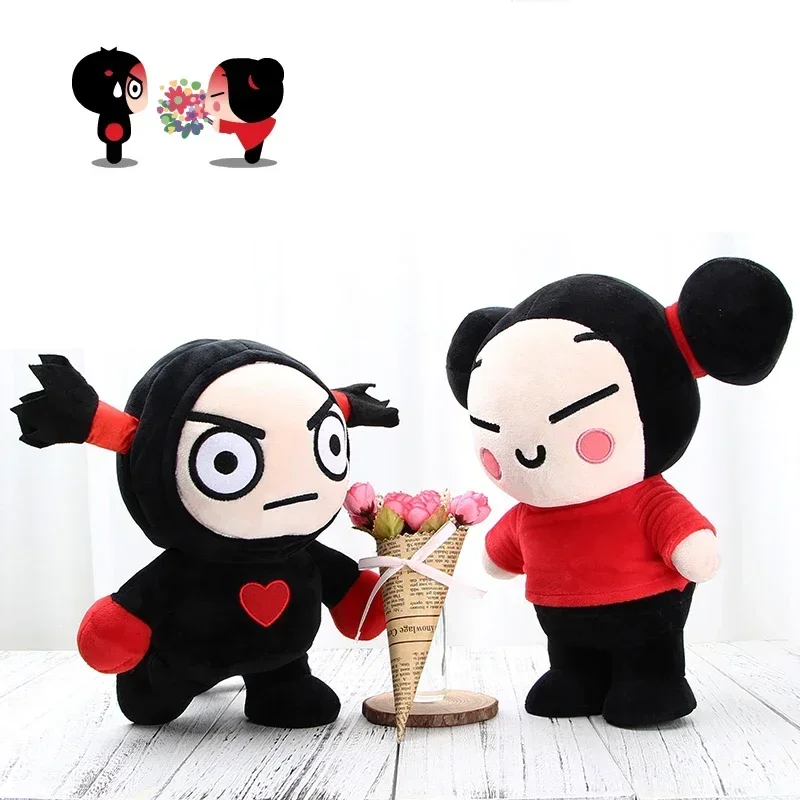 30cm Kawaii Pucca i Garu pluszowe zabawki chińska lalka Cartoon śliczne miękkie wypchane lalki rysunek poduszka do spania prezent urodzinowy dla dzieci