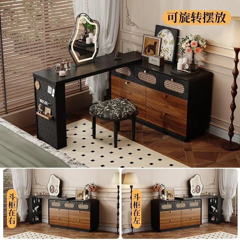 French medieval dresser chest cabinet integrated with drawers retro bedroom corner makeup table premium storage cabinet