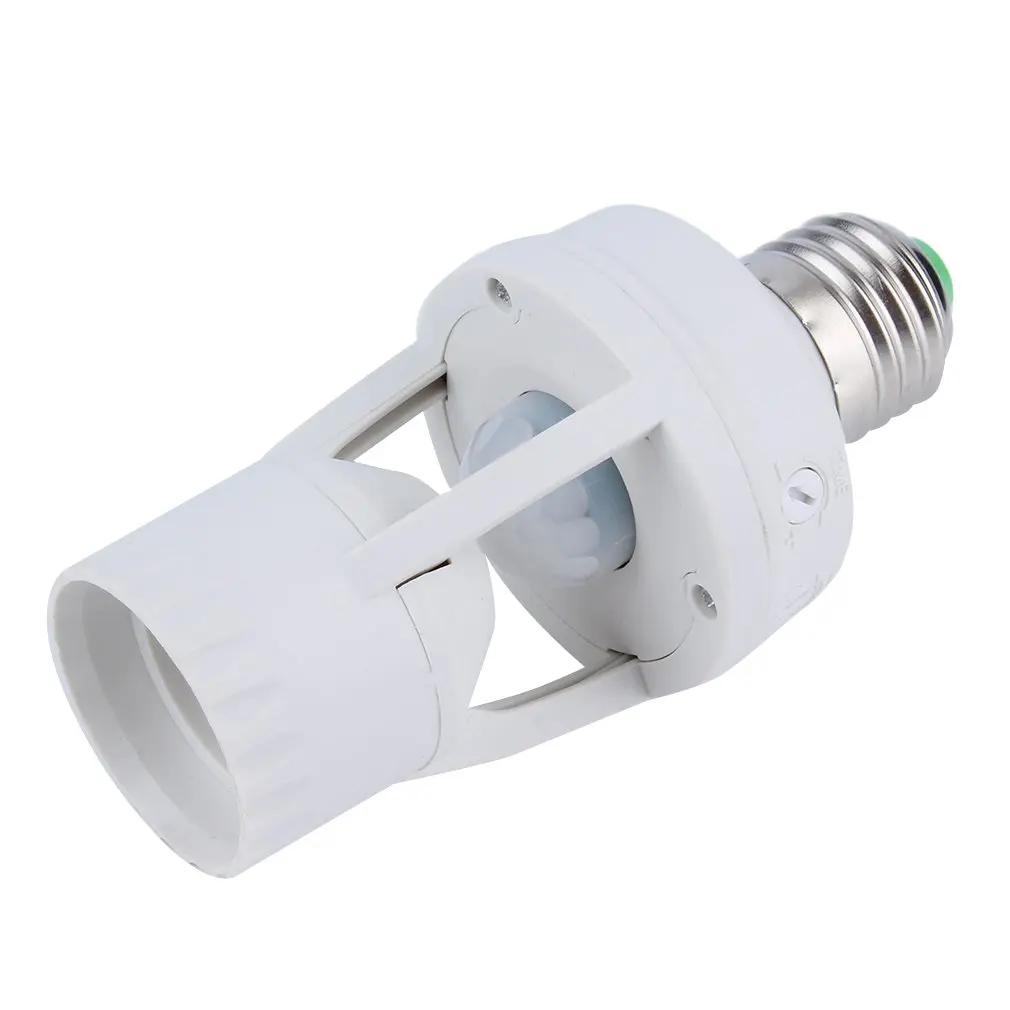 E27 Motion Sensor Light Switch 100-240V Motion Detector E27 Base Lamp Holder With Light Control Smart Switch Bulb Socket Adapter