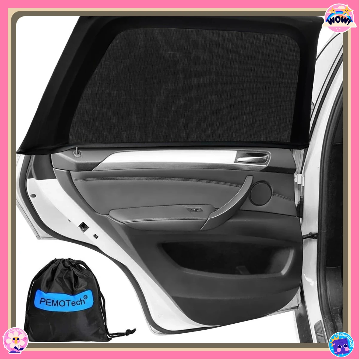 

Car Curtains (2-Pack) - Car Side Window Shades, UV Protection, Breathable Spandex Window Shades, Universal Fit, (27.2" x 39.8")