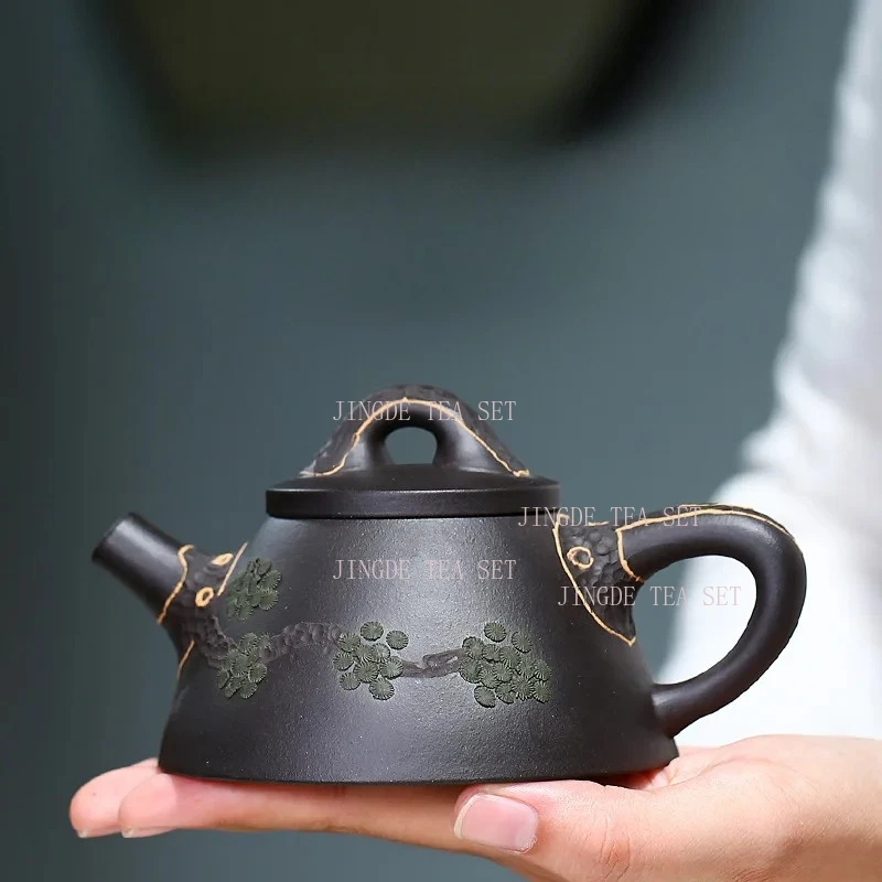 

200cc Yixing handmade purple clay teapot raw ore, black mud, Kung Fu tea set, business gift