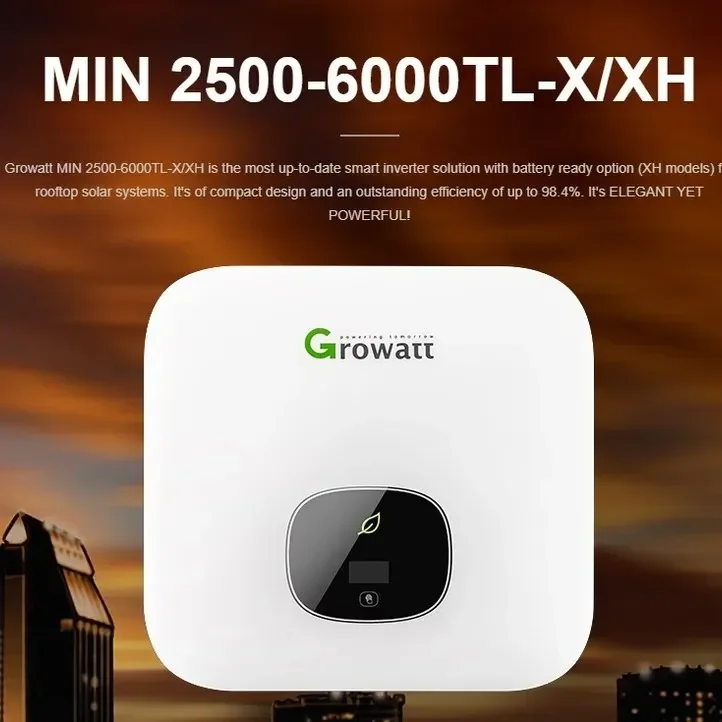 Growatt Solar Min 2500-6000tl-x/xe/xh Smart Hybrid Single DC/AC Inverter Home Solar Inverter with CE Certificate