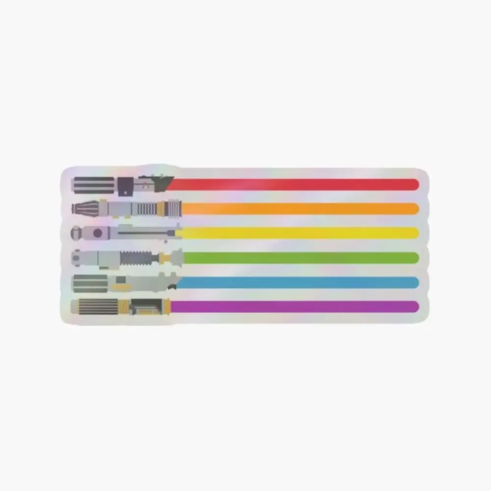

Lightsaber Rainbow Holographic Sticker for Laptop Decor Bedroom Car Cute Cartoon Art Fashionable Public Suitcase