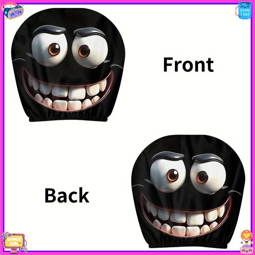 

2 шт. забавный чехол на подголовник автомобиля с мультяшным принтом «Большой глаз», подходит для путешествий и повседневных поездок, для Хэллоуина, Рождественских праздников