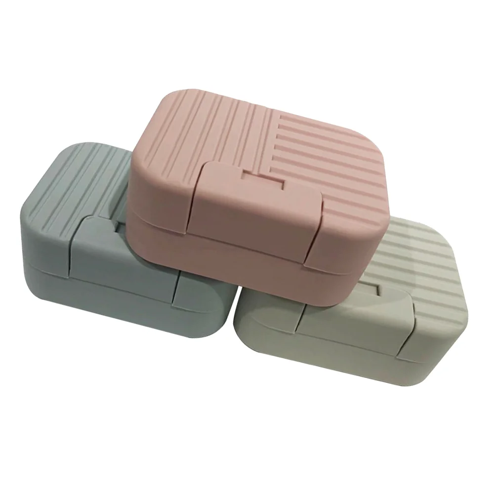 

3Pcs Portable Soap Box Travel Soap Case Practical Soap Dish Convenient Soap Container (Blue, Green, Pink)