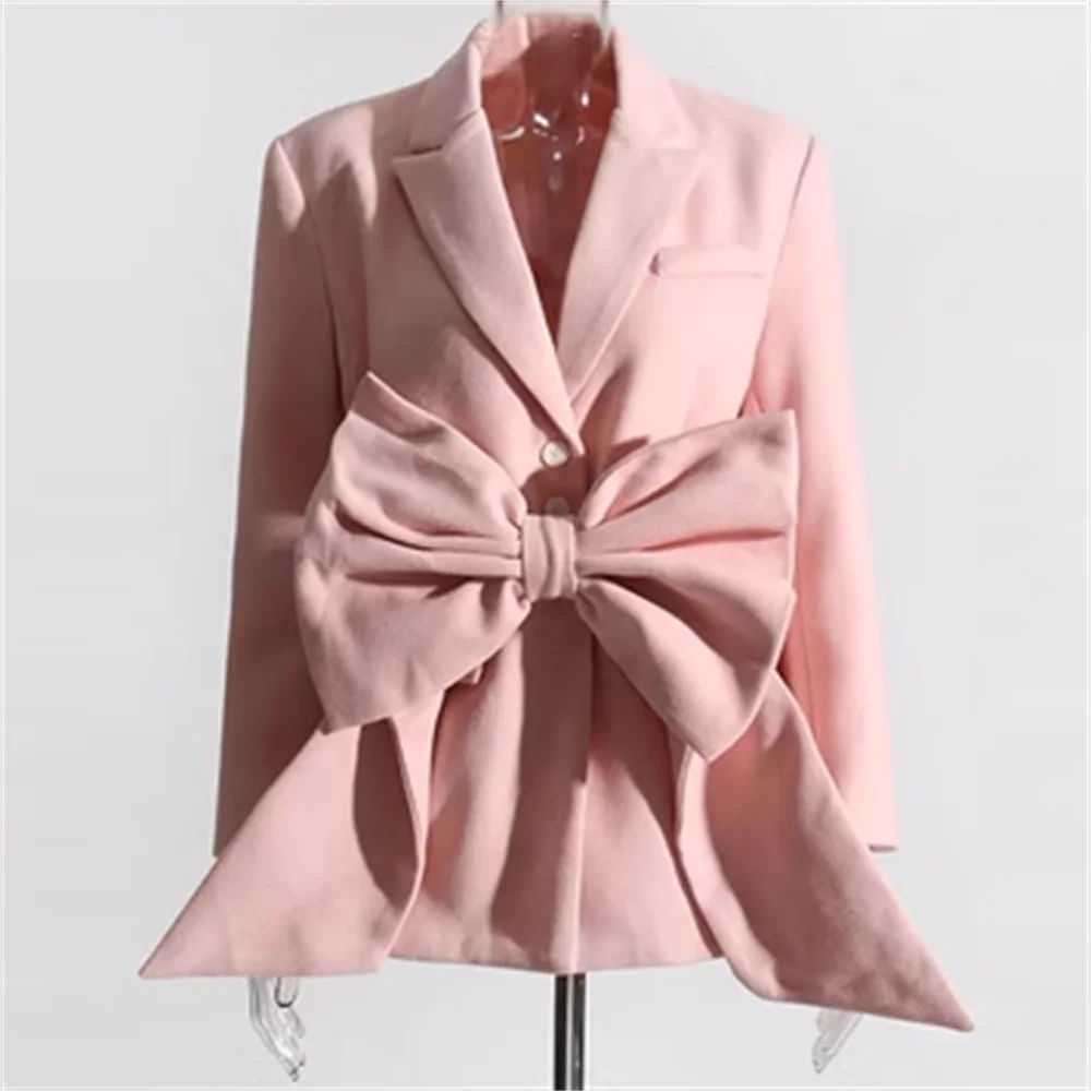 

oversized bow suit fashion solid-color suit women blazer