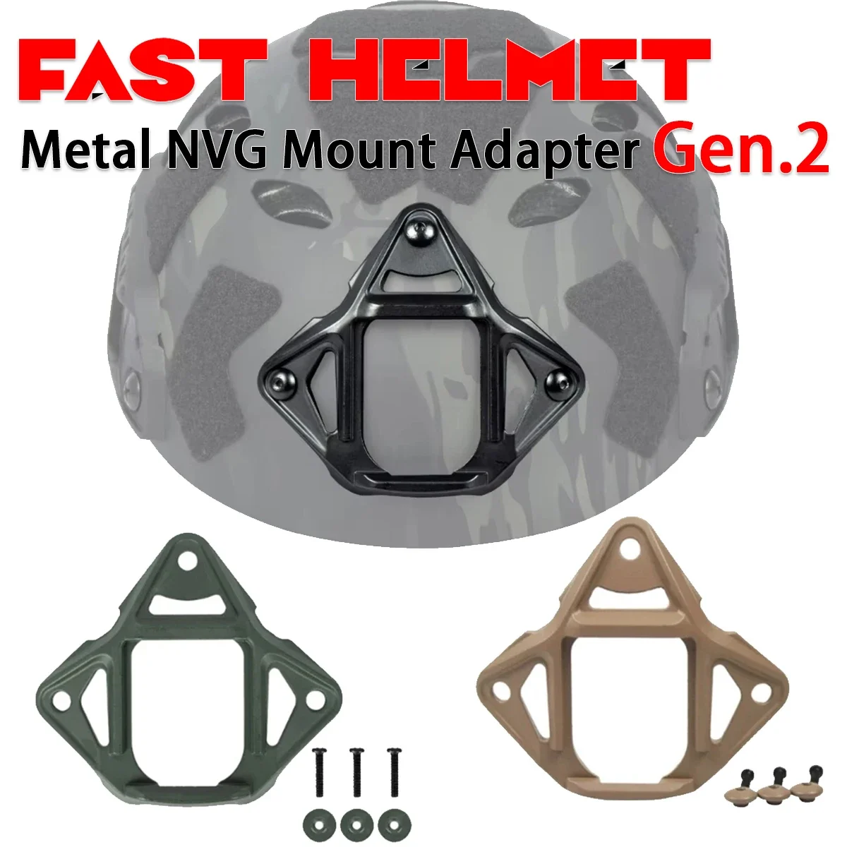 Tactics Helmet NVG Frame Mount Shroud Adapter With 3-Hole Skeleton for FAST MICH Helmets NVG Mounting Aluminum Alloy NVG Holder