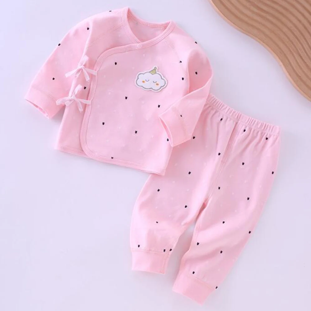 Baby Boy Outfits Spring Autumn Long Sleeve Tops + Pants Two Pieces Newborn Clothes Hospital 0-6 Months Girl Sets