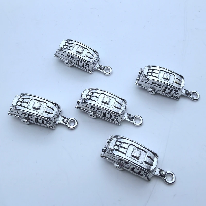 5PCS/lot Vintage Camper Trailer Charms Pendant Keychain for DIY Accessories Handmade Jewelry Making Supplies