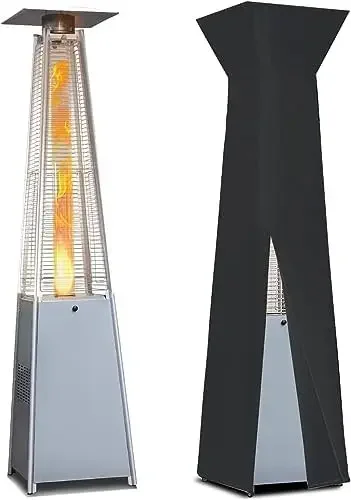 

LAUSAINT HOME Pyramid Patio Heaters for Outdoor Use, 48000 BTU Outdoor Propane Heaters for Patio with Cover & Wheels, 87" Tall Q