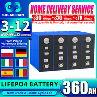 EU US STOCK Grade A 3.2V 360Ah LiFePO4 Battery 10000+ Cycles Brand New for Camping RV Boat Yacht Golf Carts Forklift Solar Cells