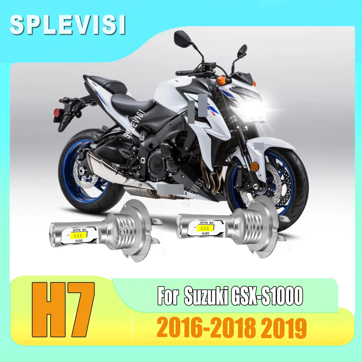

12v H7 8000LM/Pair Motorcycle Headlight Bulbs - minimizing glare to oncoming drivers For Suzuki GSX-S1000 2016 2017 2018 2019
