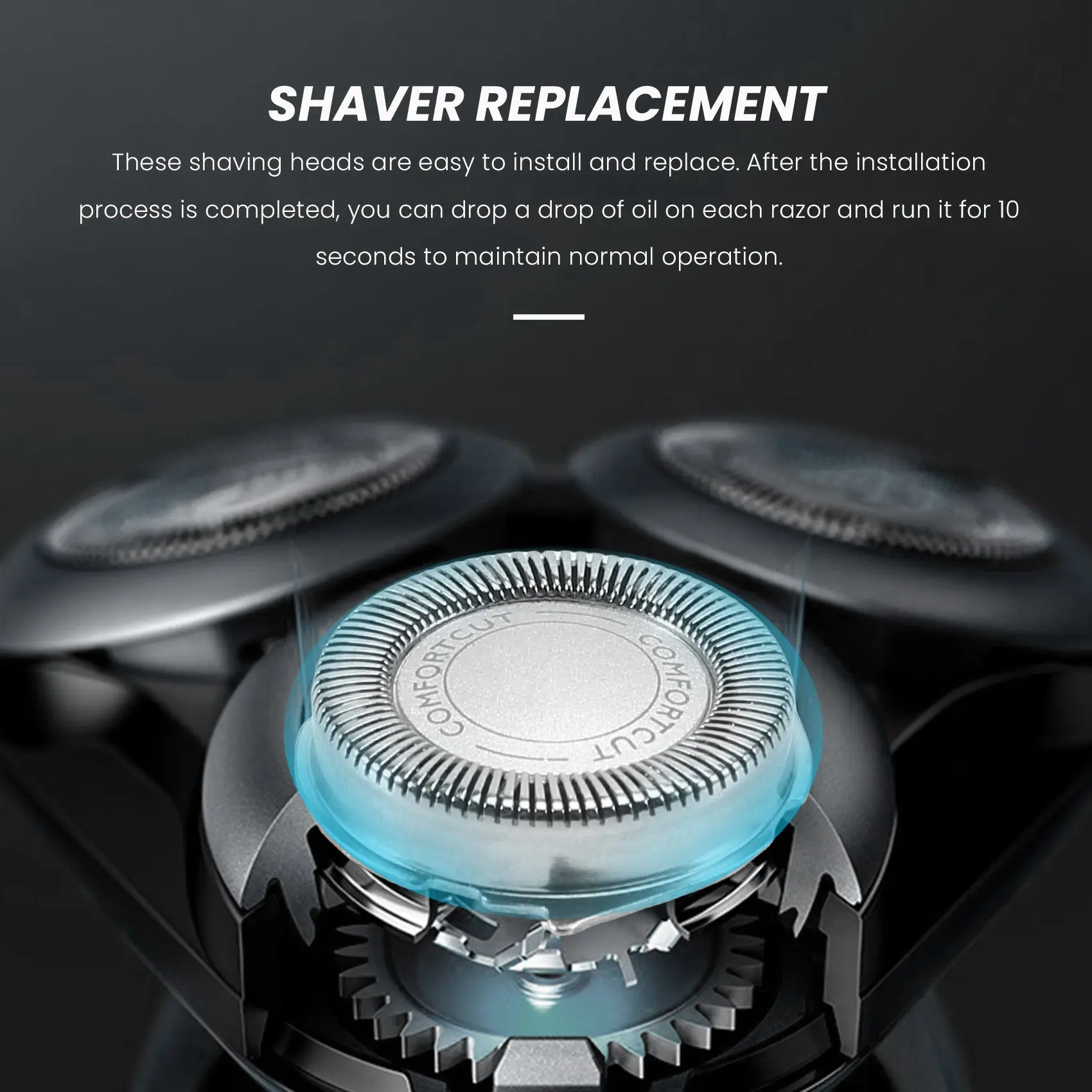 3Pcs SH30/50/52 Shaver Replacement Heads for Philips Electric Shaver Series 1000, 2000, 3000, 5000 Blade Head