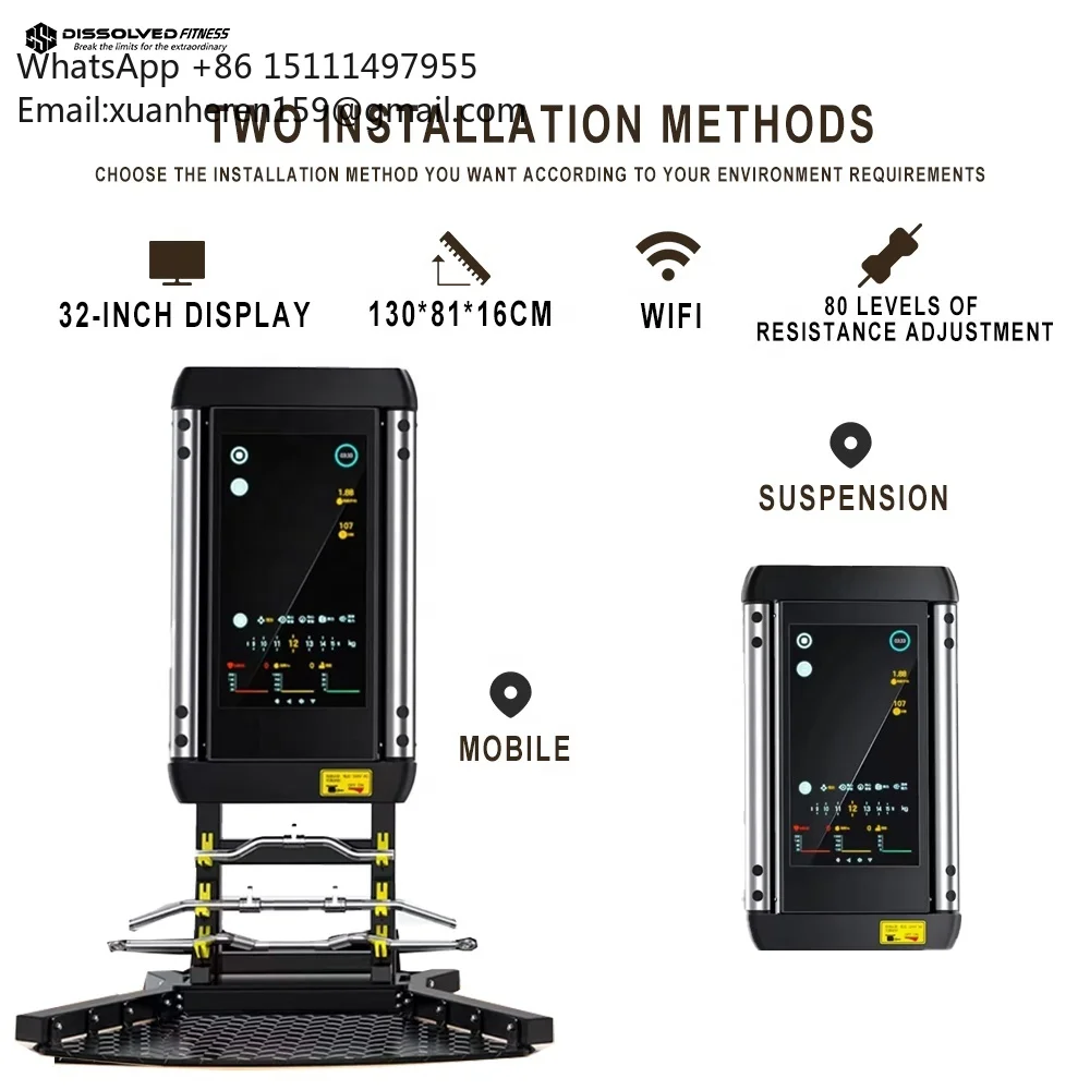 Smart Home Fitness Equipment Interactive AI Workout Mirror Virtual Training Equipment Multi-Function Station Including Echelon
