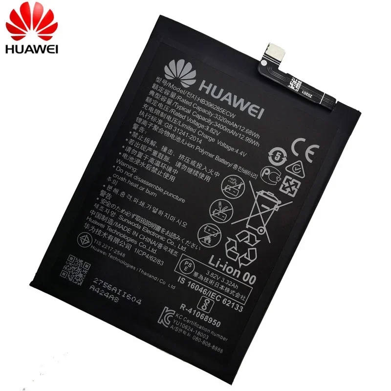 Hua Wei Original 3400mAh HB 396285 Batterie de téléphone ECW pour Huawei P20 Honor 10 Honor 10 Lite P Smart 2019 / Honor 10i 20i