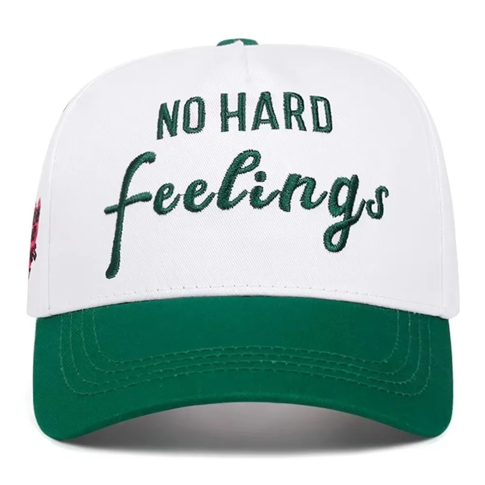 Stylish NO HARD Letter Baseball Caps Rose Embroidery Adjustable Duckbill Hats Breathable Casual Caps Outdoor