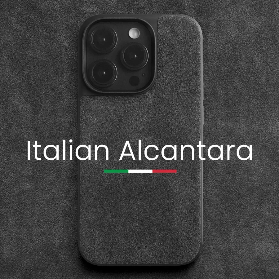 ALCANTARA Phone Case for iPhone 16 Pro Max 15 14 13 12 mini 11 Supercar Same Artificial Leather Business Luxury Cover