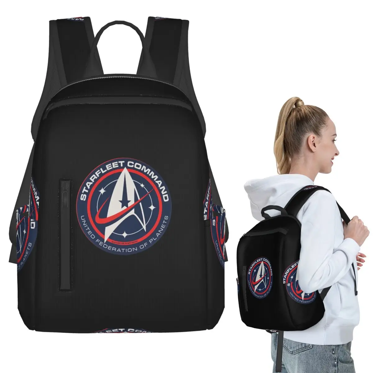 Y2k Stars Treks Starfleet Commend Sac à dos pour étudiants, sac d'école pour enfants, sacs à bandoulière pour ordinateur, pour hommes et femmes
