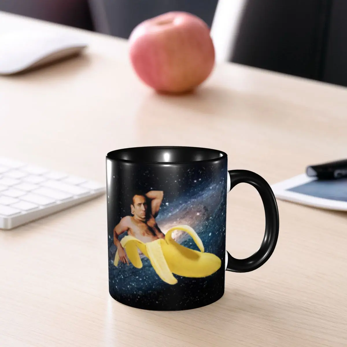 قفص نيكولاس مخصص في أكواب قهوة الموز DIY كوب حليب الشاي السيراميك الفضاء