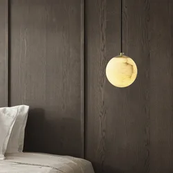 High end Nordic postmodern design bedside lamp, Spanish marble entrance balcony small pendant lamp, industrial style restaurant
