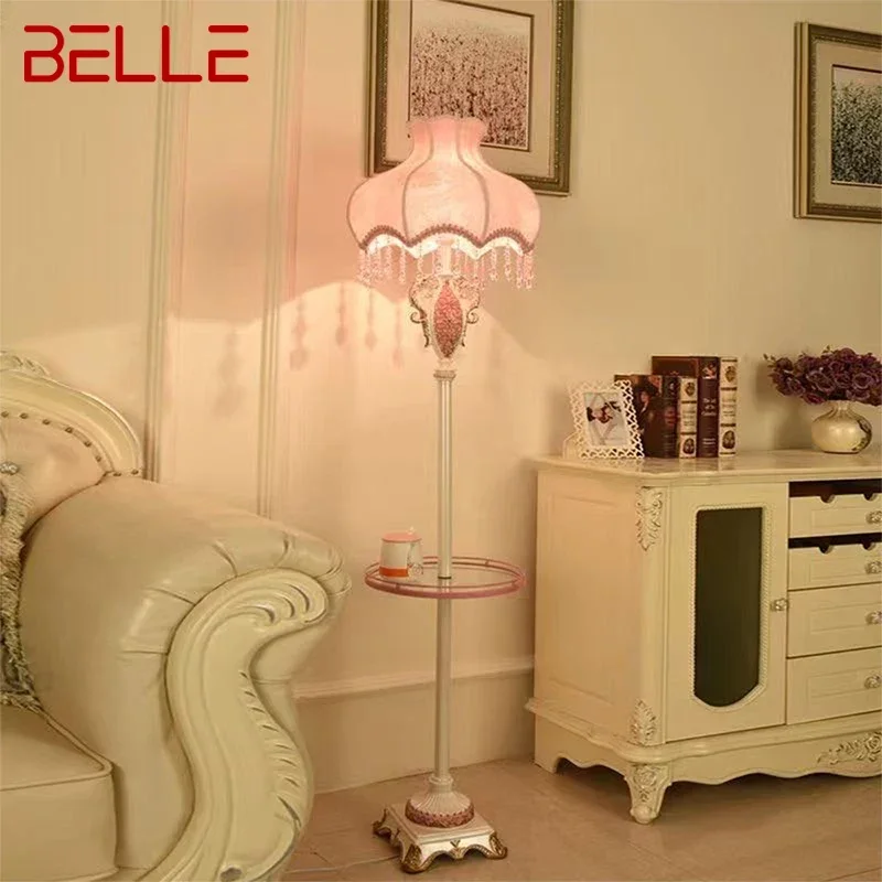 

BELLE European Floor lamp Luxurious Living Room Bedroom Study Villa Hotels LED Warm Creativity Floor lamp Next To Sofa