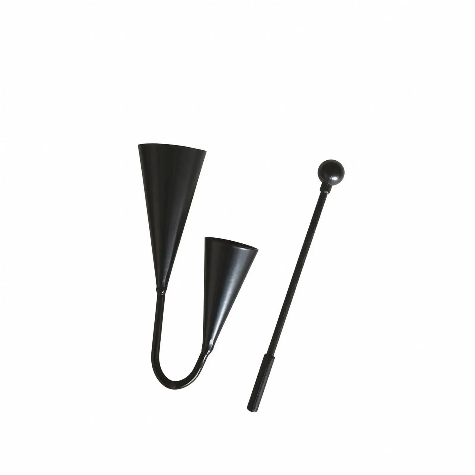 Metal Two-Prong with Mallet doubleHorn Percussion Instrument with Mallet Balanced Tone Rhythm Accessory for Children, Music