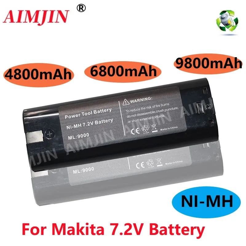 7.2V 4.8/6.8/9.8Ah Powtree Power Battery For MAKITA 7033 7002 7000 632003-2 191679-9 192532-2 Cordless Drill Tool