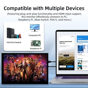 Portable LCD Touch Screen for Raspberry Pi 5, LCD display, plug and play, HDMI, 10.1 inch, 1280x800 IPs 8 Main Sales Display Ford Panel - №7