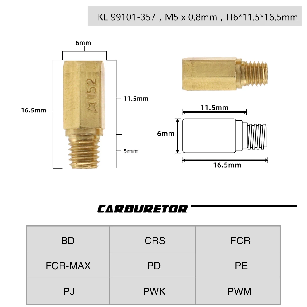 10pcs Motorcycle Carburetor Main Jet Nozzle Kit For Keihin FCR OKO KOSO PE PWK Carburetor Hexagon Motorcycle Main Jet