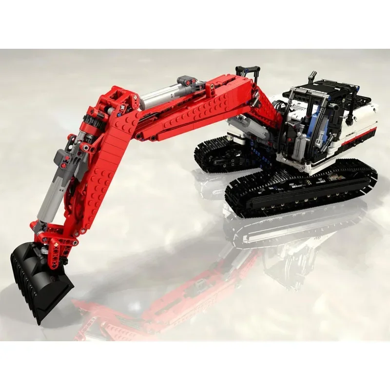 MOC-68495 赤新電動 RC シティショベルビルディングブロックモデル 1929 部品少年子供の誕生日ビルディングブロックおもちゃギフト
