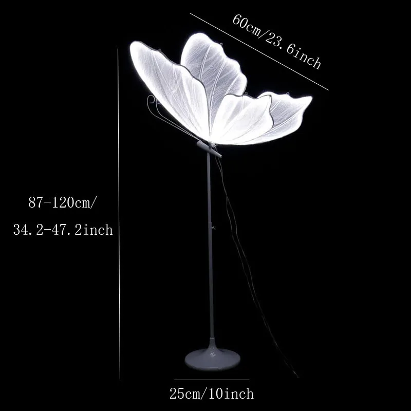 60/80/100cm bruiloft vlinder vloerlamp creatieve vlinder plafondlamp vlinder hangende decoratie prop voor bruiloft Kerstmis