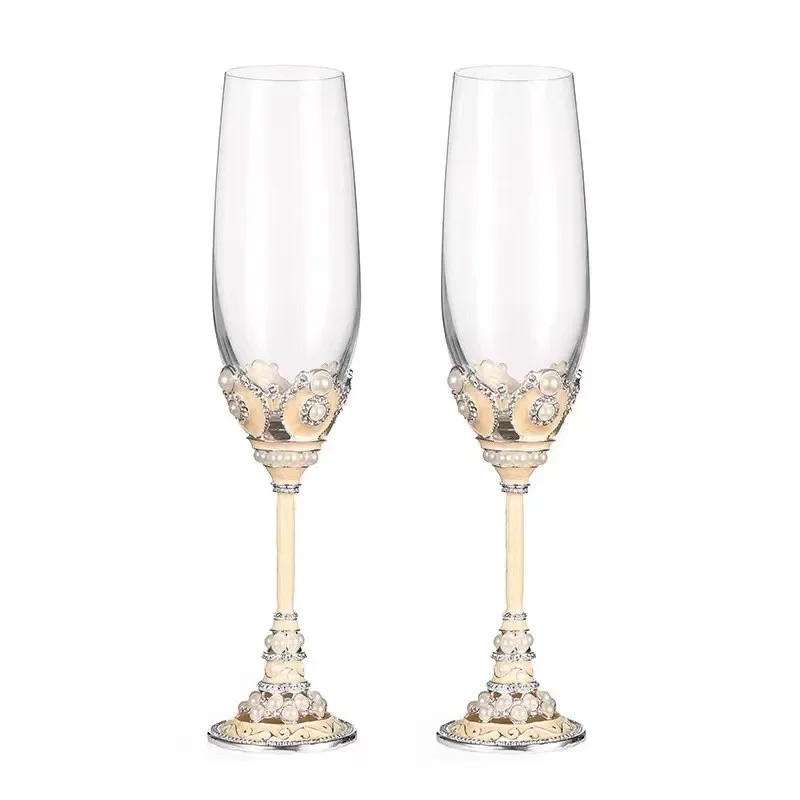 Creative Crystal Glass Champagne Glass a Pair of Suit Household Light Luxury Couple Goblets Wine Glass