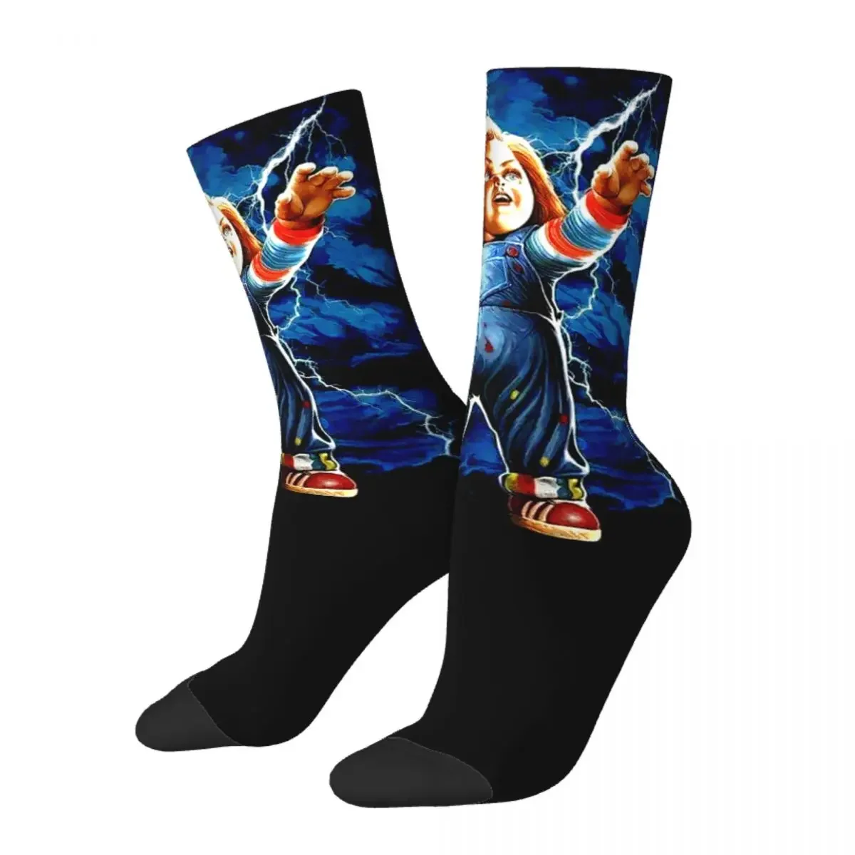 

Harajuku Seed Of Chucky Basketball Socks Hip Hop Middle Tube Socks for Women Men Unisex