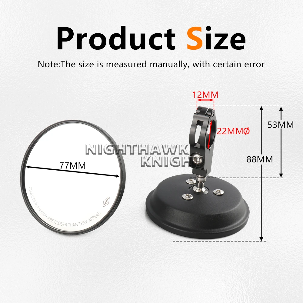 For Husavarna 701 SM/Enduro FC350/450 FE250/350/501/450 TC125/250 Motorcycle CNC 22MM Circular Handle Rearview Wide Angle Mirror