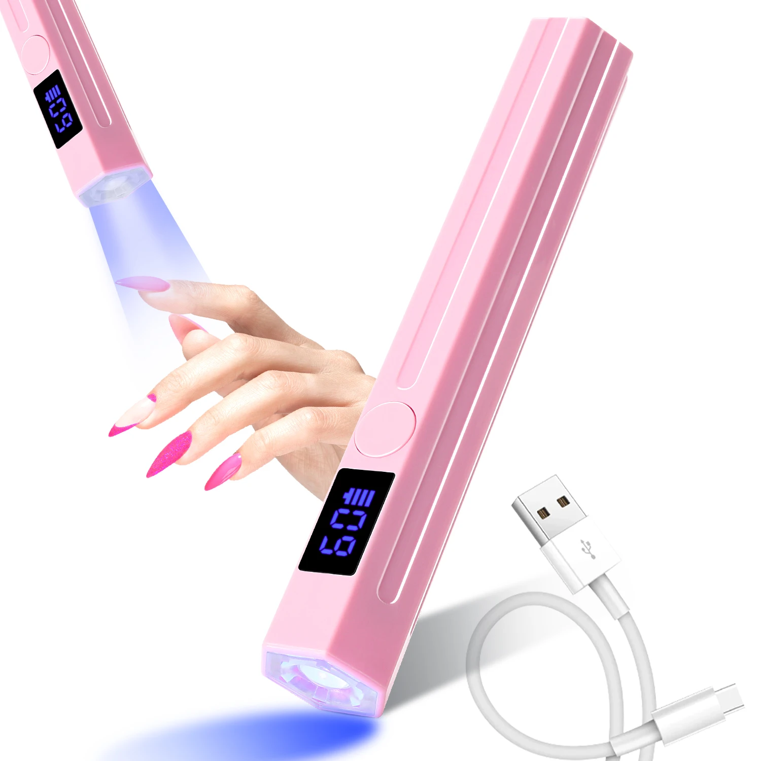 مصباح أظافر LED صغير بالأشعة فوق البنفسجية ، مجفف أظافر محمول لعلاج جميع الجل ، تجفيف سريع محمول ، جهاز علاج ضوئي منزلي USB ، نمط جديد