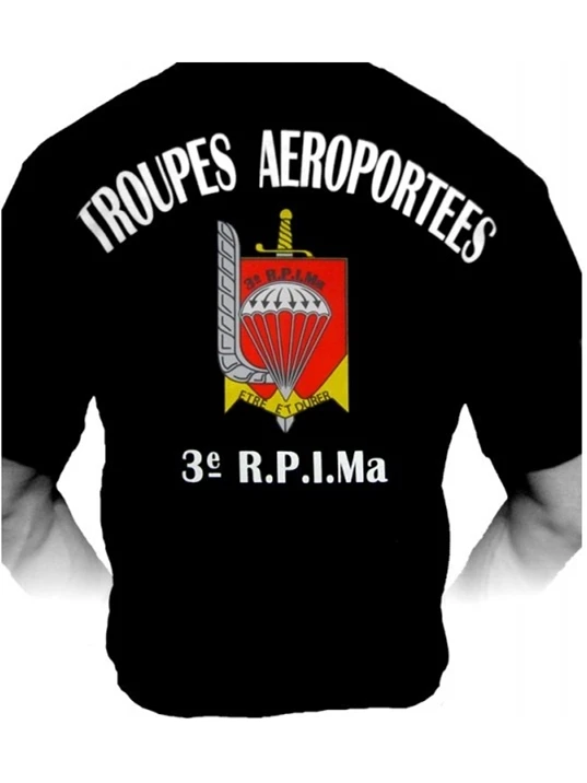 French Airborne 3eme RPIMa (Régiment Parachutistes D\'Infanterie De Marine) T-Shirt Short Sleeve Casual Cotton O-Neck T Shirt