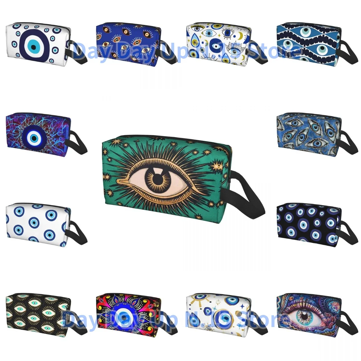 Custom All Seeing Eye Art Travel Cosmetic Bag for Women Evil Mystic Eyes Toiletry Makeup Organizer Ladies Storage Dopp Kit