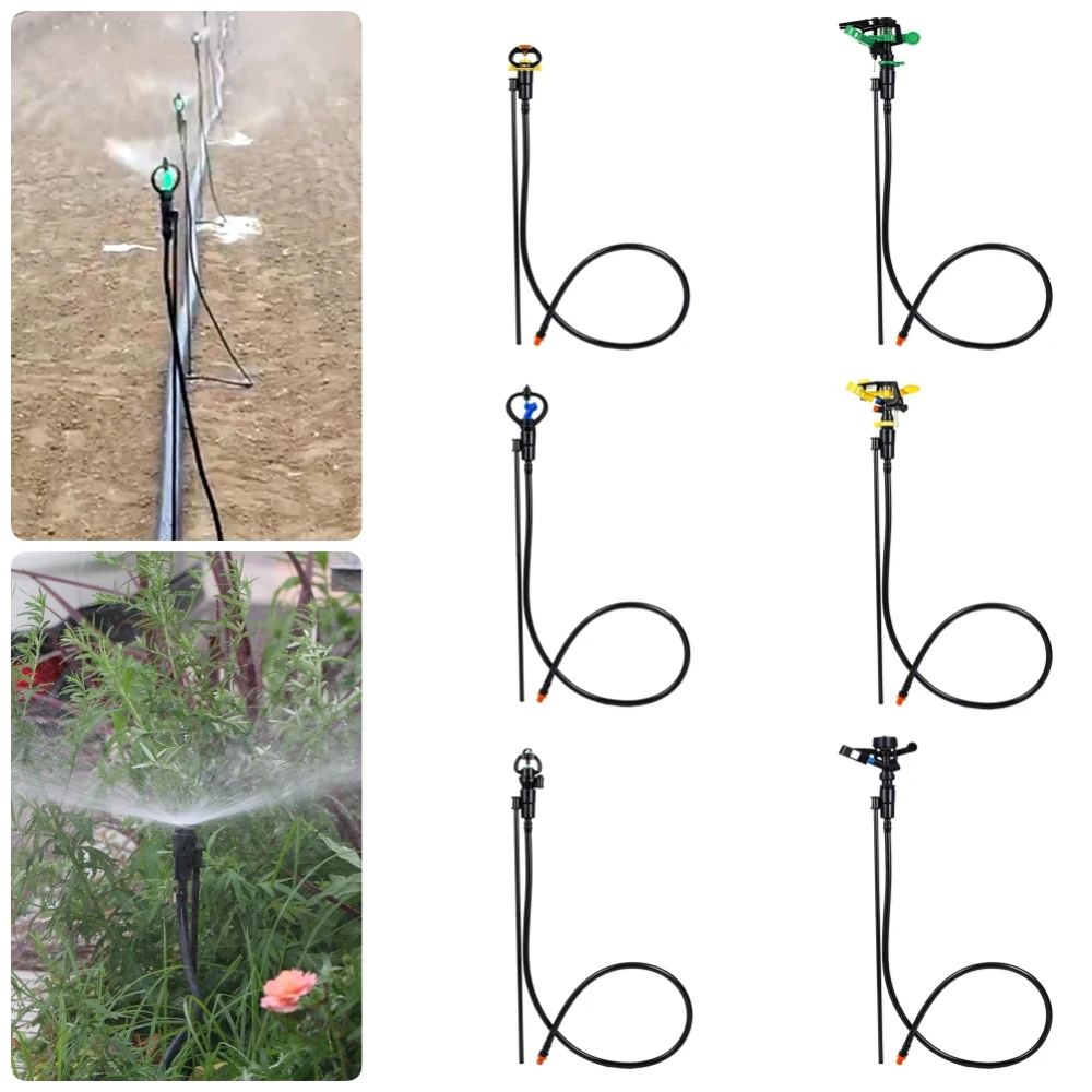 Ground-Mounted Micro-Sprinkler Set 50cm Nozzle Holder and 1m 8/11mm Hose for Farmland Irrigation Pole-Mounted Micro-Sprinkler
