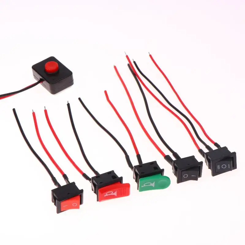 5Pcs Car Boat Automotive RV DIY Accessories Mini Rocker Switch 24V ON OFF Switch With Wire 3A Toggle Switch
