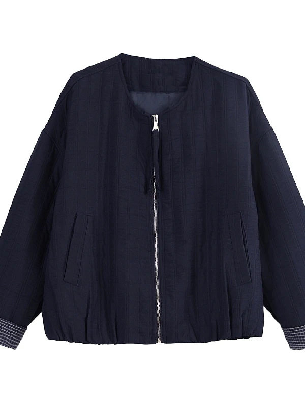 القطن مبطن ort Jaet جولة Ne الربط تصميم فضفاض صالح المرأة الخريف الشتاء معطف عارضة تخفيف Sle طويل Sve #5